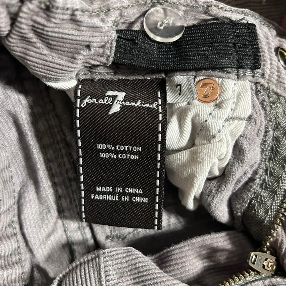 Seven For All‎ Mankind Standard Corduroy Kids 7 Gray 100% Cotton